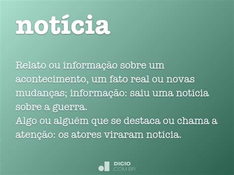 Notícia Dicio Dicionário Online De Português
