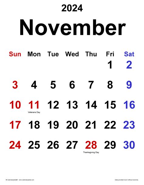 November 2024 Calendar Design Personalized Calendar 2024