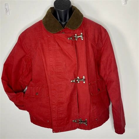 Vintage Polo Ralph Lauren Fireman Coat Jacket Quilt Lined Red Mens Xl