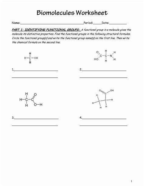 Biology Grade 10 Molecules Worksheet