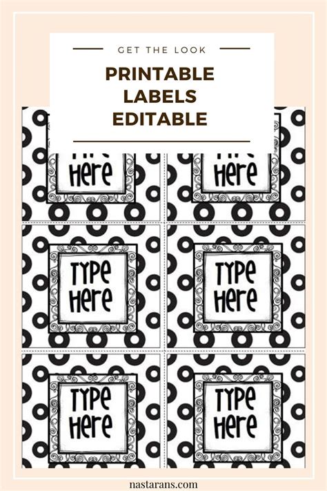 Printable Labels With The Wordsget The Lookin Black And White On Them