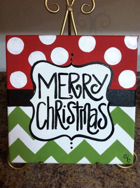 12x12 Christmas Canvases By Artbyab On Etsy Christmas Canvas Holiday