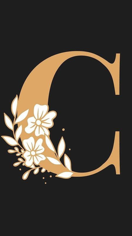 C Letter Gold And Floral Wallpaper Download Mobcup