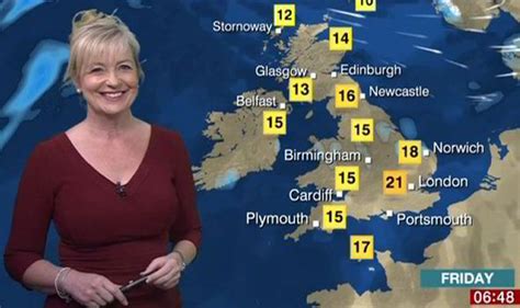 Carol Kirkwood Returns To Her Favourite Busty Dress But This Time In