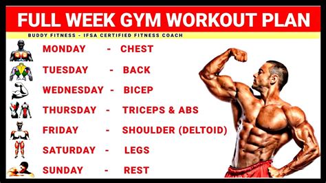 Full Week Gym Workout Plan | Week Schedule For Gym Workout | Buddy ...