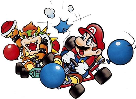 Super Mario Kart Snes Character And Kart Artwork