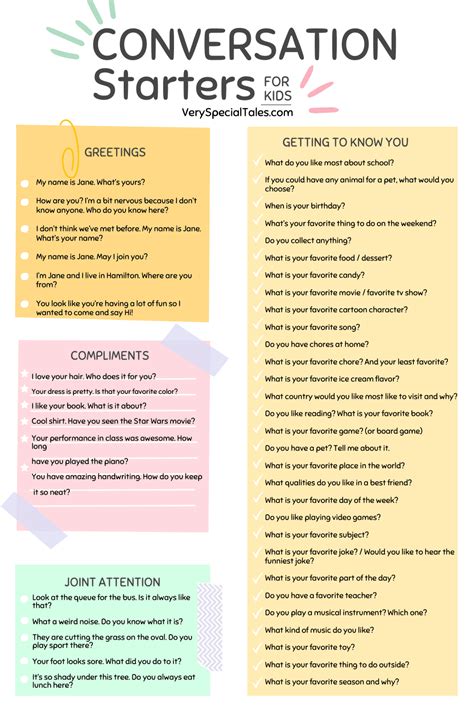 68 Conversation Starters For Kids Fun Questions For Greetings