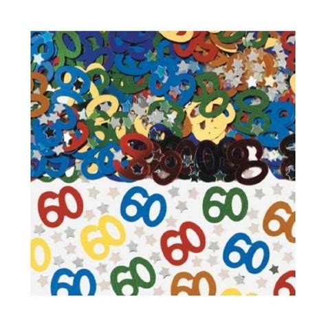 60th Birthday Multicolour Confetti This Can Be Sprinkled On Table Tops