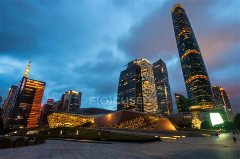 Night View Of Urban Architecture In Guangzhou Guangdong Province