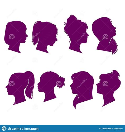 Man And Woman Heads Silhouettes Male And Female Profiles Isolated On