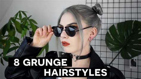 Braid hair with scarf style are looking gorgeous on long hair. 8 CUTE GRUNGE HAIRSTYLES | quick & easy - YouTube