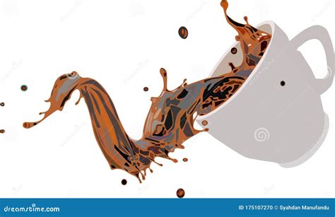 Illustration Of Spilling A Cup Of Coffee Stock Vector Illustration Of