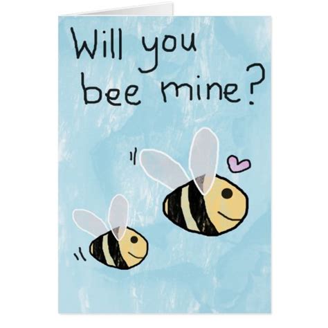 Will You Bee Mine Valentines Day Card Love You Zazzle