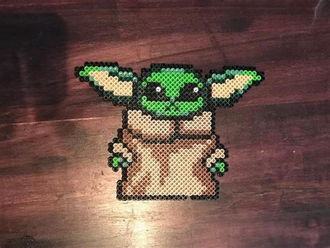 Baby Yoda Grogu Perler Art Etsy In 2022 Nerdy Perler Beads Diy