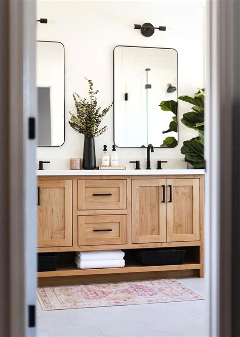 Natural Wood Vanity In 2020 Bathroom Inspiration Home Remodeling