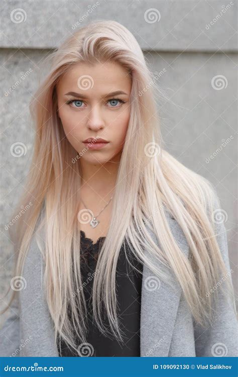 Stunning Blue Eyed Blond Woman Portrait Stock Photo Image Of Blonde