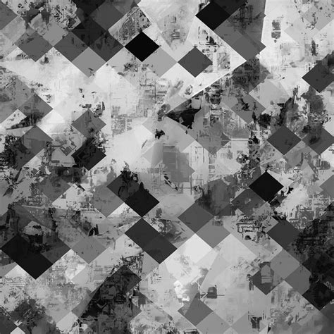 Psychedelic Geometric Square Pixel Pattern Abstract Background In Black