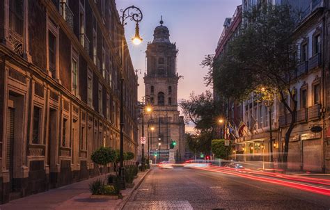 Wallpaper Night Street Building Mexico Mexico City Images For