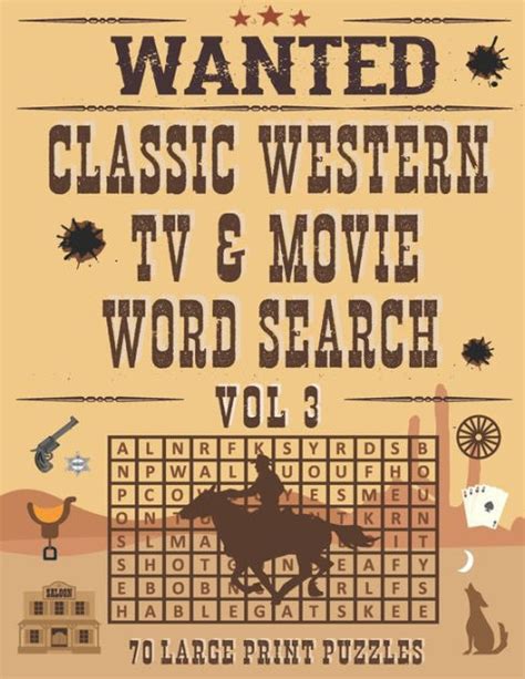 Classic Western Tv And Movie Word Search Volume 3 70 Large