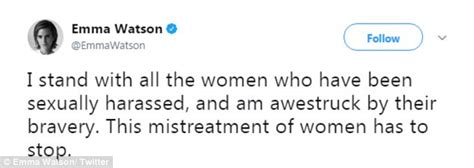 Emma Watson Says She Stands By Weinstein S Victims Daily Mail Online