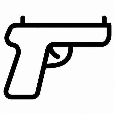Gun Creative Crime Grid Line Objects Pistol Icon Download On