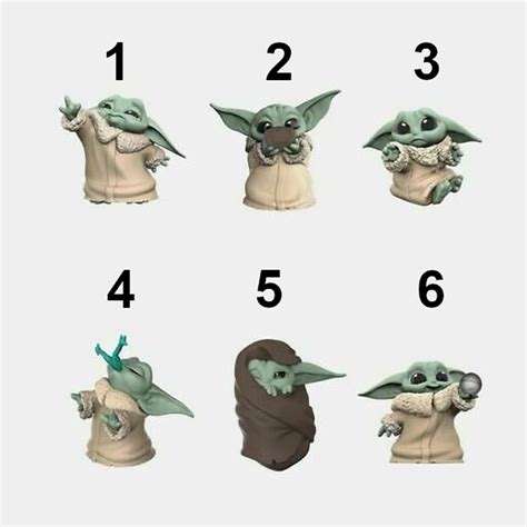 6 Pcs Star Wars Baby Yoda Chibi The Mandalorian Kids Toy Figure