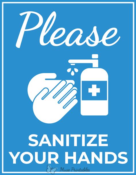 Printable Sanitize Your Hands Sign