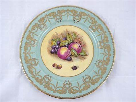 Aynsley Nile Green Fruit Plates Set 12 Aynsley Ceramics