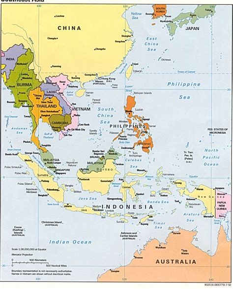 Map Of Southeast Asia And South Pacific