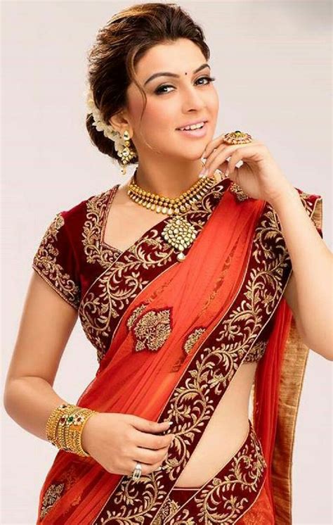 cutest hansika beautiful saree photos