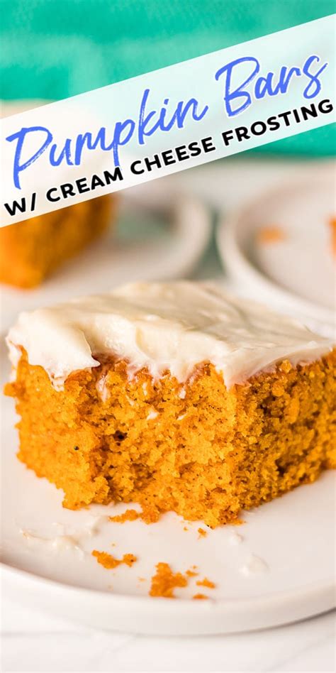 Easiest Pumpkin Bars With Cream Cheese Frosting