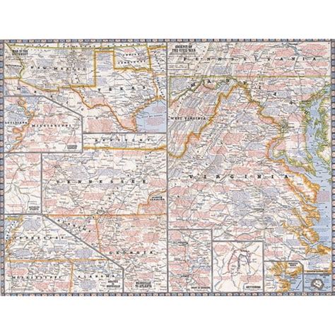 National Geographic Maps Battles Of The Civil War Wall Map