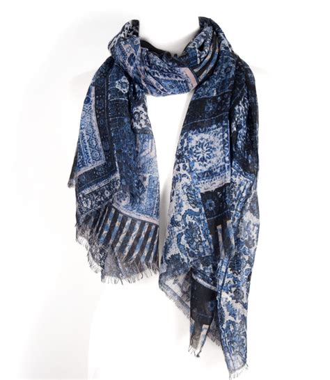 Blue And White Scarf