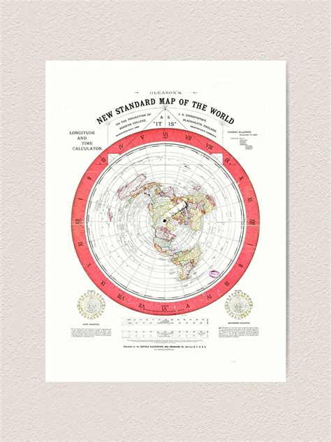 High Quality Scan Map Of The Globe Stretched And Flattened Into A