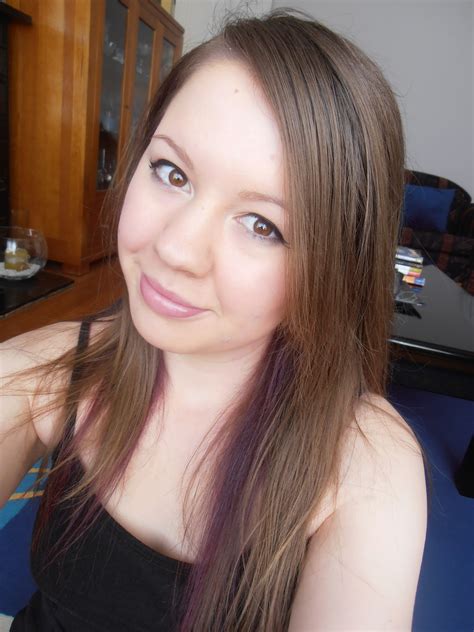Add another winner to the blonde and purple hair category! besweetxo: Pink & Purple Peek-A-Boo Highlights!