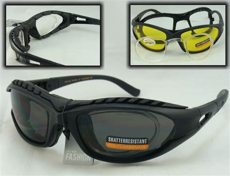 Rx Adapter Padded Motorcycle Sunglasses Prescription Insert Choice Lens 1 Pair Ebay