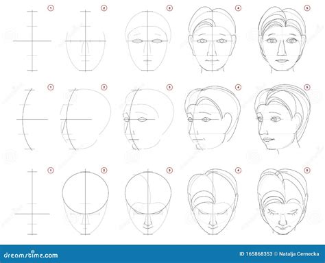 How To Draw Sketch Of Human Head In Different Positions Creation Step