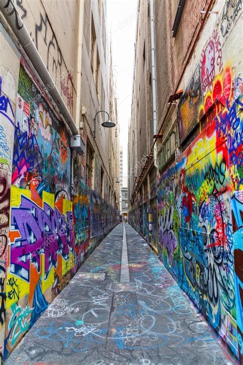Melbourne Graffiti In Smalle Steeg Redactionele Stockfoto © Dbajurin