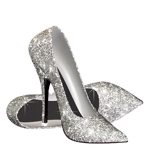 Silver Glitter High Heel Shoes Statuette Zazzle Glitter High Heels Silver Glitter Heels