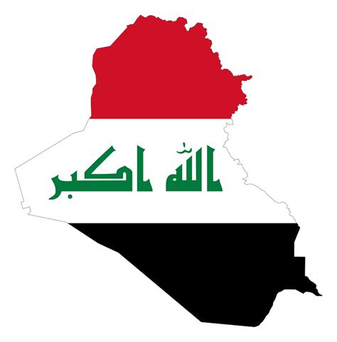 Iraq Map Flag With Stroke Clipart Free Download Transparent Png
