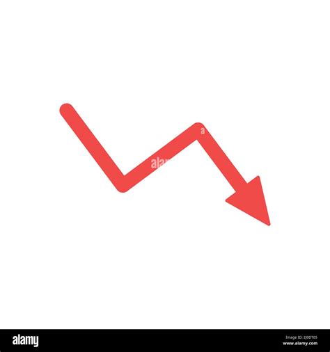 Decrease Arrow Sign Reduction And Crisis Red Symbol Icon Business
