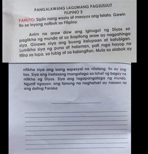 Sipiin Ng Wasto At Maayos Ang Talata Gawin Ito Sa Iyong Sagutang Papel