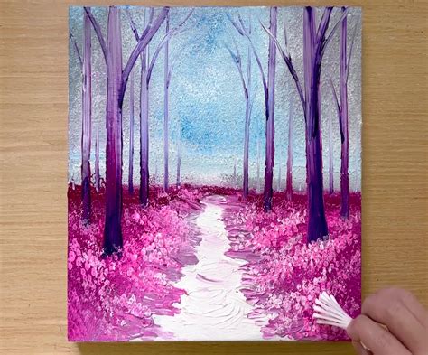 Painting A Forest Easy Acrylic Painting Technique By May Art
