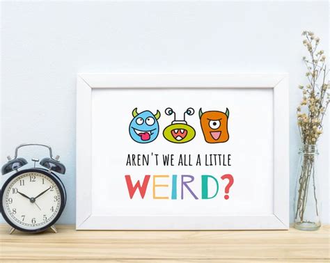 Funny Art Wall Decor Printablefunny Quotemonster Printweird Etsy