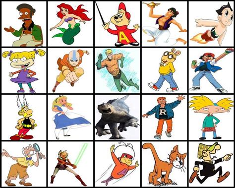 Cartoon Characters Are Shown In This Image