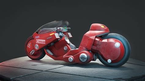 Artstation Akira Motorcycle Low Poly 3d Model Resources