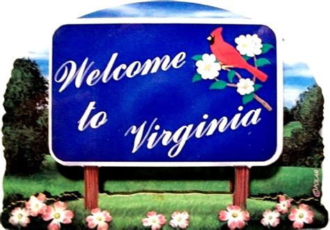 Virginia State Welcome Sign Artwood Fridge Magnet