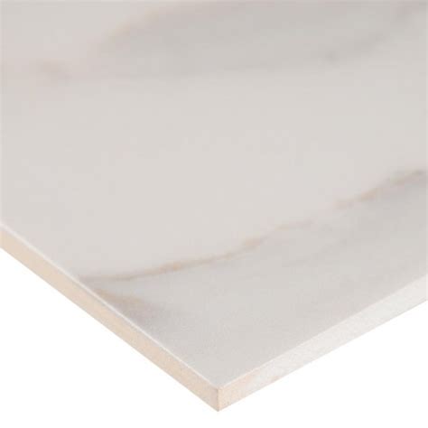 12x24 Adella Calacatta Satin Matte Finish White Ceramic Wall Tile
