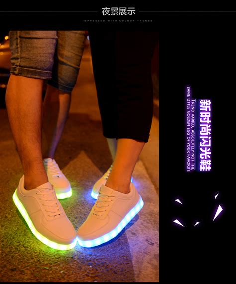 2017 New Led Unisex Light Lace Up Luminous Shoes Sneaker Luminous