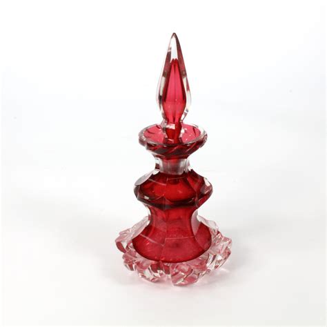 Bohemian Ruby Glass Perfume Bottle Camberwell Antique Centre